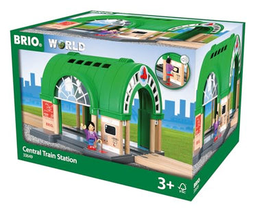 BRIO 33649 -Großer Hauptbahnhof mit Ticketautomat - BRIO Zubehör für die Holzeisenbahn - Kleinkindspielzeug ab 3 Jahren im Sale